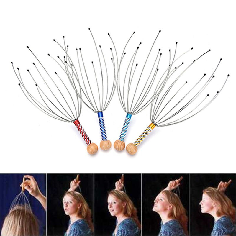جهاز تدليك يساعد على استرخاء فروة الرأس يحمل باليد